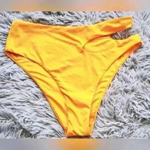 NWT Victoria's Secret V Orange Beach Bikini Vacation Swim Bottom w/ Hip Cut SZ M